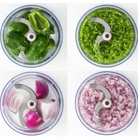 Manual Hand Push Chopper | Multi-functional Vegetable Meat Grinder, Grater, Chopper – 1.5 Liter (random Color)